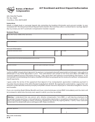 Document preview: Form A-12 (BWC-0019) Act Enrollment and Direct Deposit Authorization - Ohio