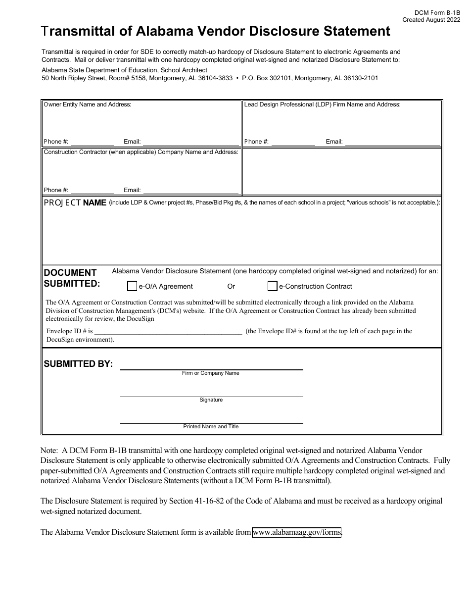 DCM Form B-1B - Fill Out, Sign Online And Download Fillable PDF ...