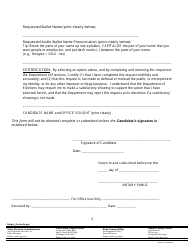 Form STGP001 Candidate Ballot Name Form - Delaware, Page 2