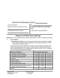 Document preview: Form FL Divorce211 Response to Petition About a Marriage - Washington