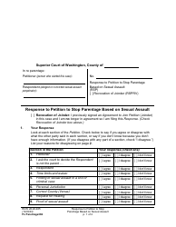 Document preview: Form FL Parentage382 Response to Petition to Stop Parentage Based on Sexual Assault - Washington
