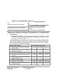 Document preview: Form FL Modify602 Response to Petition to Change a Parenting Plan or Custody Order - Washington