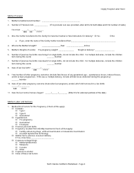 Certifier&#039;s Worksheet for Completing the North Dakota Birth Certificate - North Dakota, Page 4