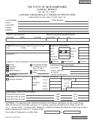 Form NHJB-2255-F Juvenile Abuse/Neglect Order of Protection - New Hampshire