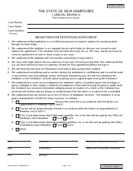 Document preview: Form NHJB-2052-F Mediation Participation Agreement - New Hampshire