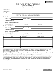 Document preview: Form NHJB-2062-F Petition to Change Court Order - New Hampshire