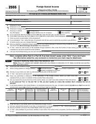 Document preview: IRS Form 2555 Foreign Earned Income, 2023