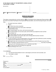 Document preview: Form 171-207 Order of Discharge (Decedent's Estates) - Lake County, Illinois