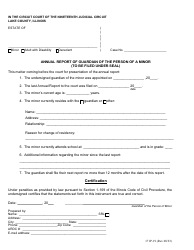Document preview: Form 171P-19 Annual Report of Guardian of the Person of a Minor - Lake County, Illinois