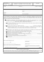 Document preview: Form CS-35 Answer to Order of Withholding - Alabama