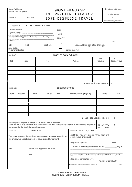 Form FIS-1  Printable Pdf