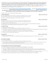 Financial Responsibility Application &amp; Checklist - Alaska, Page 2
