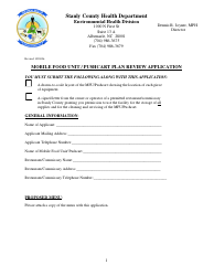 Document preview: Mobile Food Unit/Pushcart Plan Review Application - Stanly County, North Carolina
