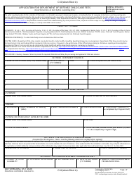 Document preview: DD Form 2652 Application for Department of Defense Child Care Fees