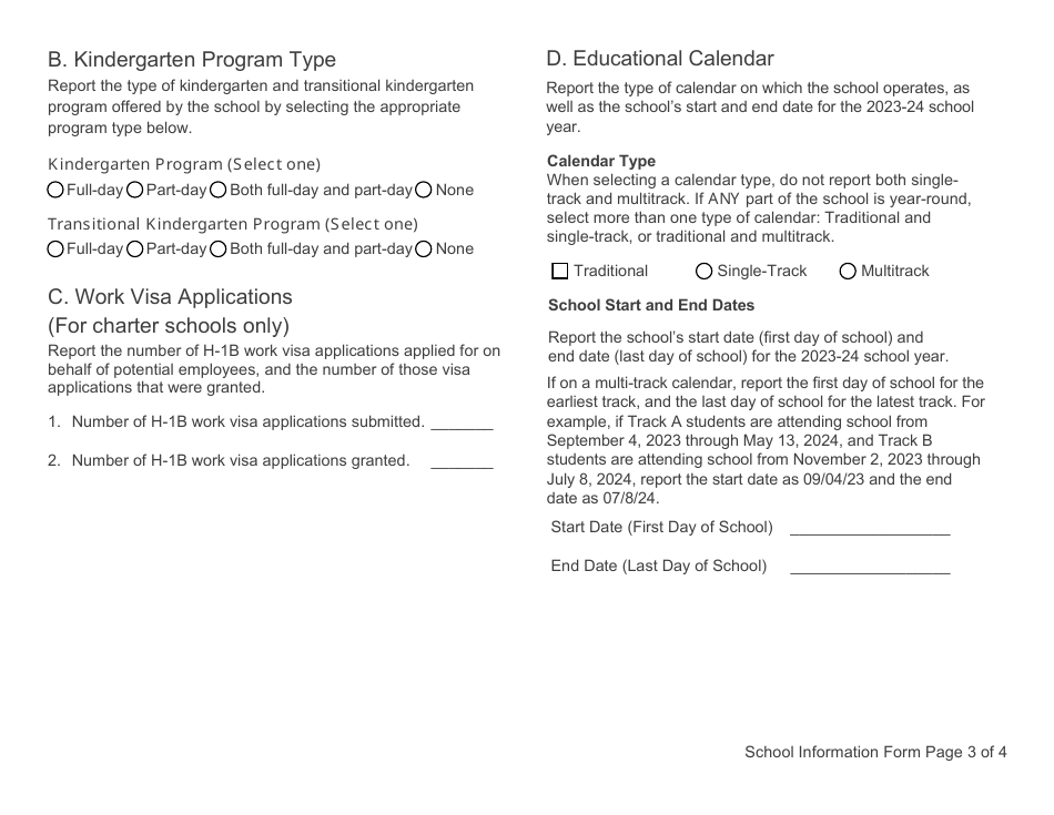 Cbeds School Information Form (Sif) - California, Page 3