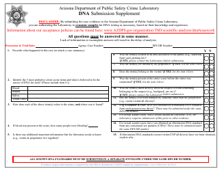 Document preview: Dna Submission Supplement - Arizona