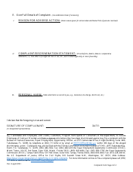 Discrimination Complaint Form - Florida, Page 2