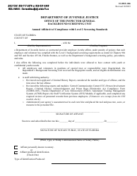 Document preview: Form IG/BSU-006 Annual Affidavit of Compliance With Level 2 Screening Standards - Florida