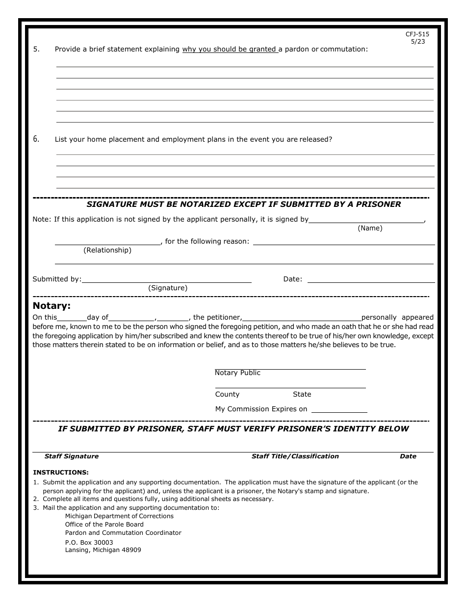 Form CFJ-515 Download Printable PDF or Fill Online Application for ...