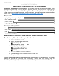 Form OCFS-5011 Universal Application for Youth Sports Funding - New York