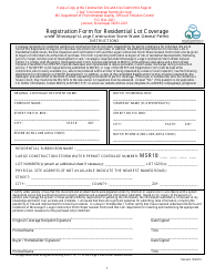 Document preview: Registration Form for Residential Lot Coverage Under Mississippi's Large Construction Storm Water General Permit - Mississippi