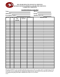 Document preview: Controlled Substance Count Sheet - Delaware