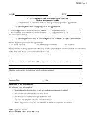 Form 12 Medical Appointment Information Record (Mair) - Delaware, Page 2