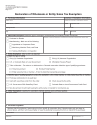 Form DR5002 Declaration of Wholesale or Entity Sales Tax Exemption - Colorado, Page 3