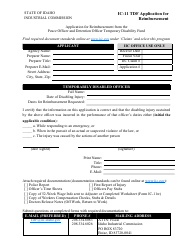 Document preview: Form IC-11 Tdf Application for Reimbursement - Idaho