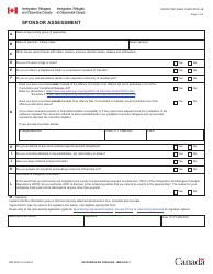 Form IMM5492 Sponsor Assessment - Canada