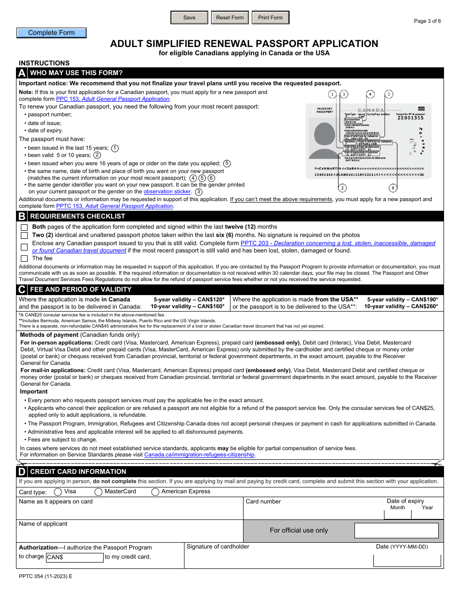 Form PPTC054 - Fill Out, Sign Online And Download Fillable PDF, Canada ...