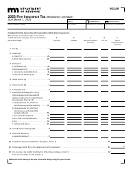 Document preview: Form M11AR Fire Insurance Tax (Retaliatory Schedule) - Minnesota, 2023