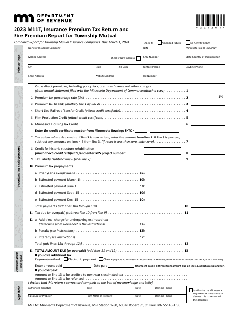 Form M11T 2023 Printable Pdf
