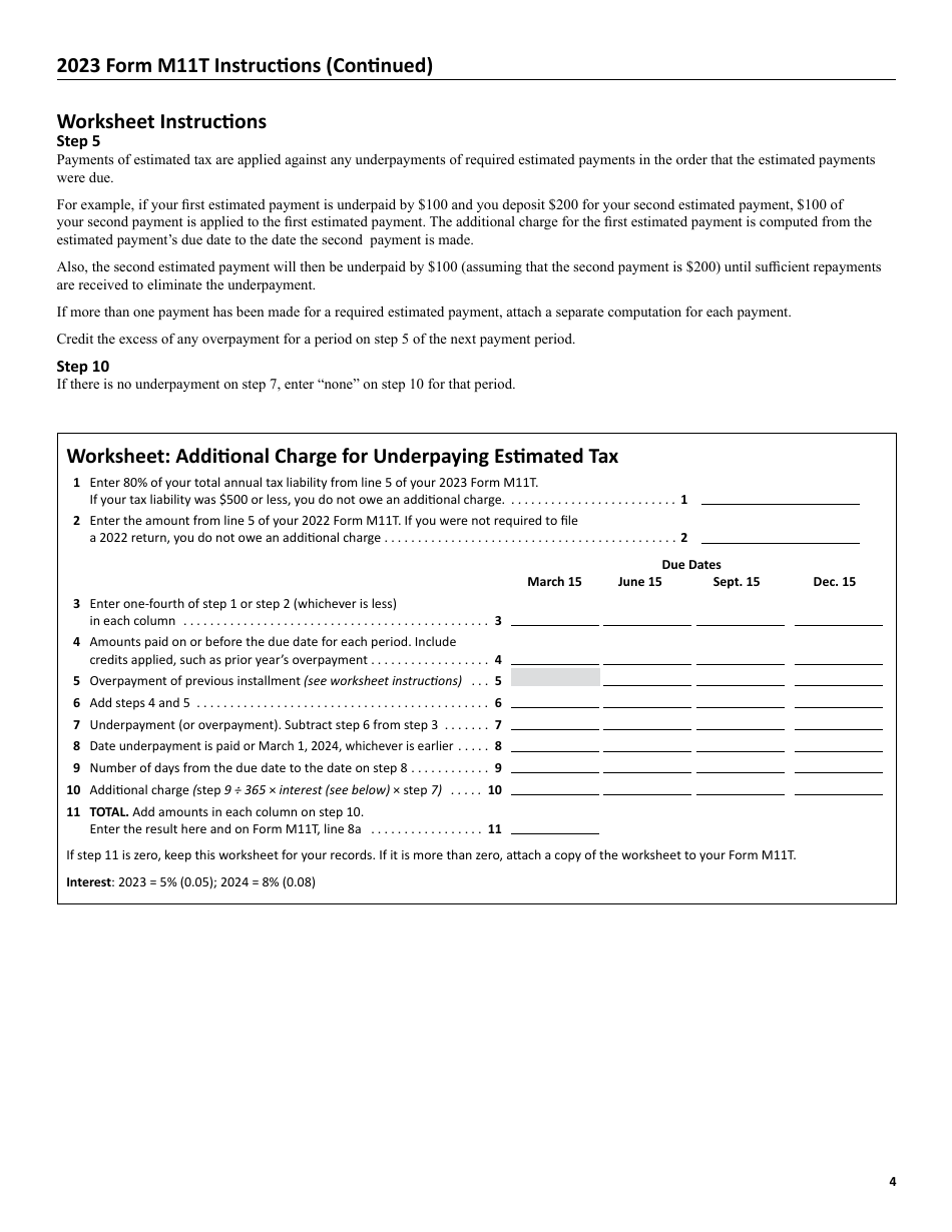 Form M11T Insurance Premium Tax Return and Fire Premium Report for Township Mutual - Minnesota, Page 5