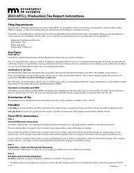 Instructions for Form MT11 Production Tax Report - Minnesota