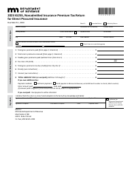 Form IG255 Nonadmitted Insurance Premium Tax Return for Direct Procured Insurance - Minnesota