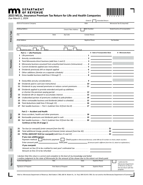 Form M11L 2023 Printable Pdf