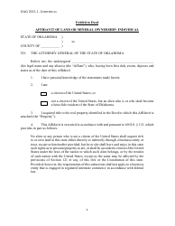 Document preview: Affidavit of Land or Mineral Ownership: Individual - Oklahoma