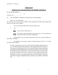 Affidavit of Land or Mineral Ownership: Individual - Oklahoma