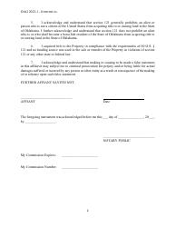 Affidavit of Land or Mineral Ownership: Individual - Oklahoma, Page 2