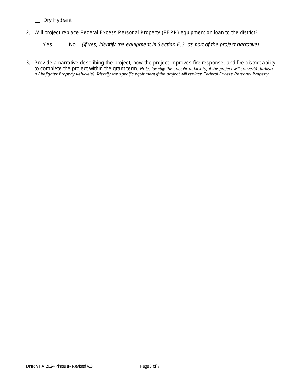 Volunteer Fire Assistance Phase 2 Grant Application - Washington, Page 3