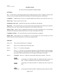 Form AO435 Transcript Order - Nevada, Page 2