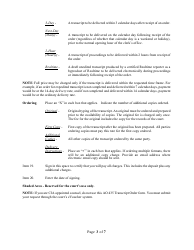 Form AO435 Transcript Order - Nevada, Page 3