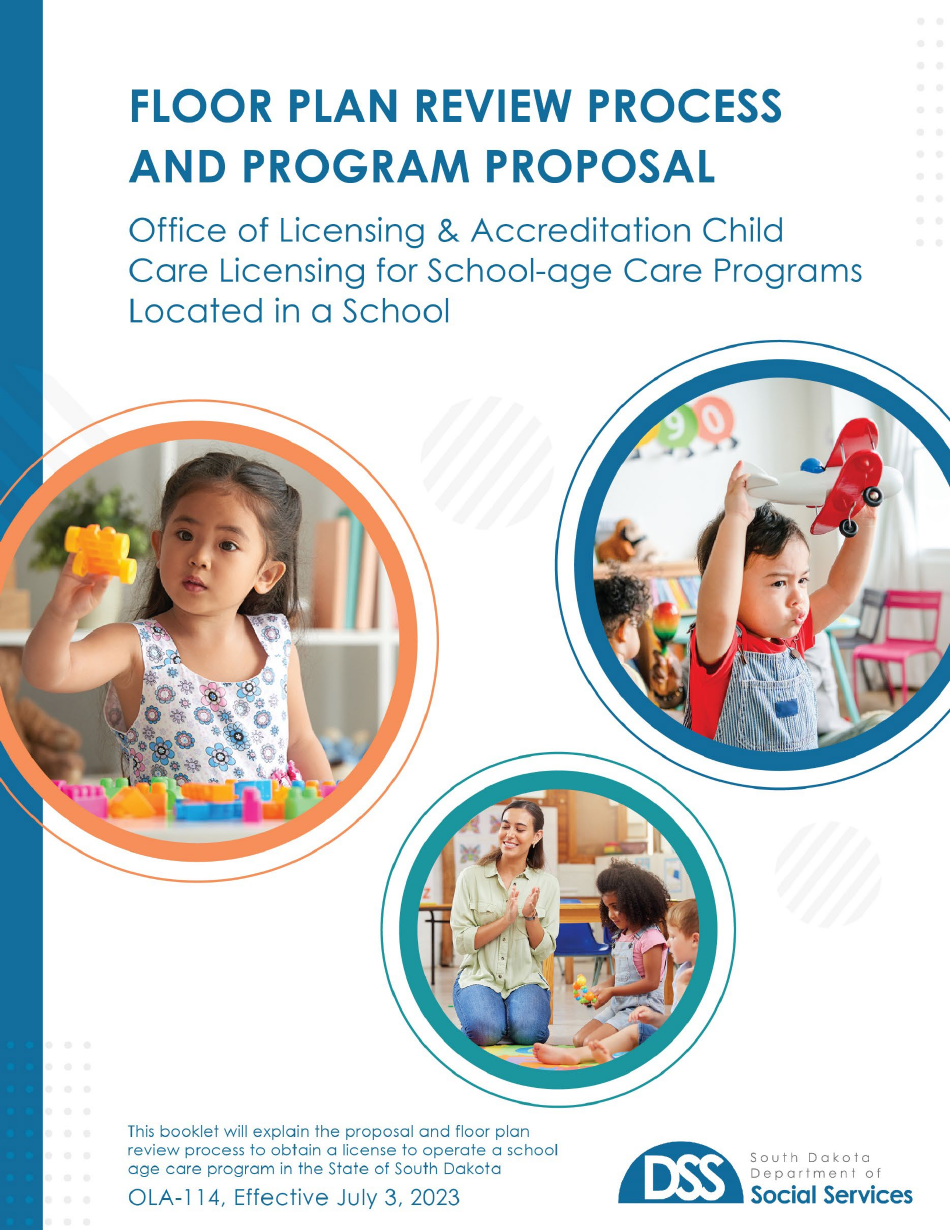 Form OLA-114 Licensed School Age Care Programs Located in a School - Floor Plan Review - South Dakota, Page 1