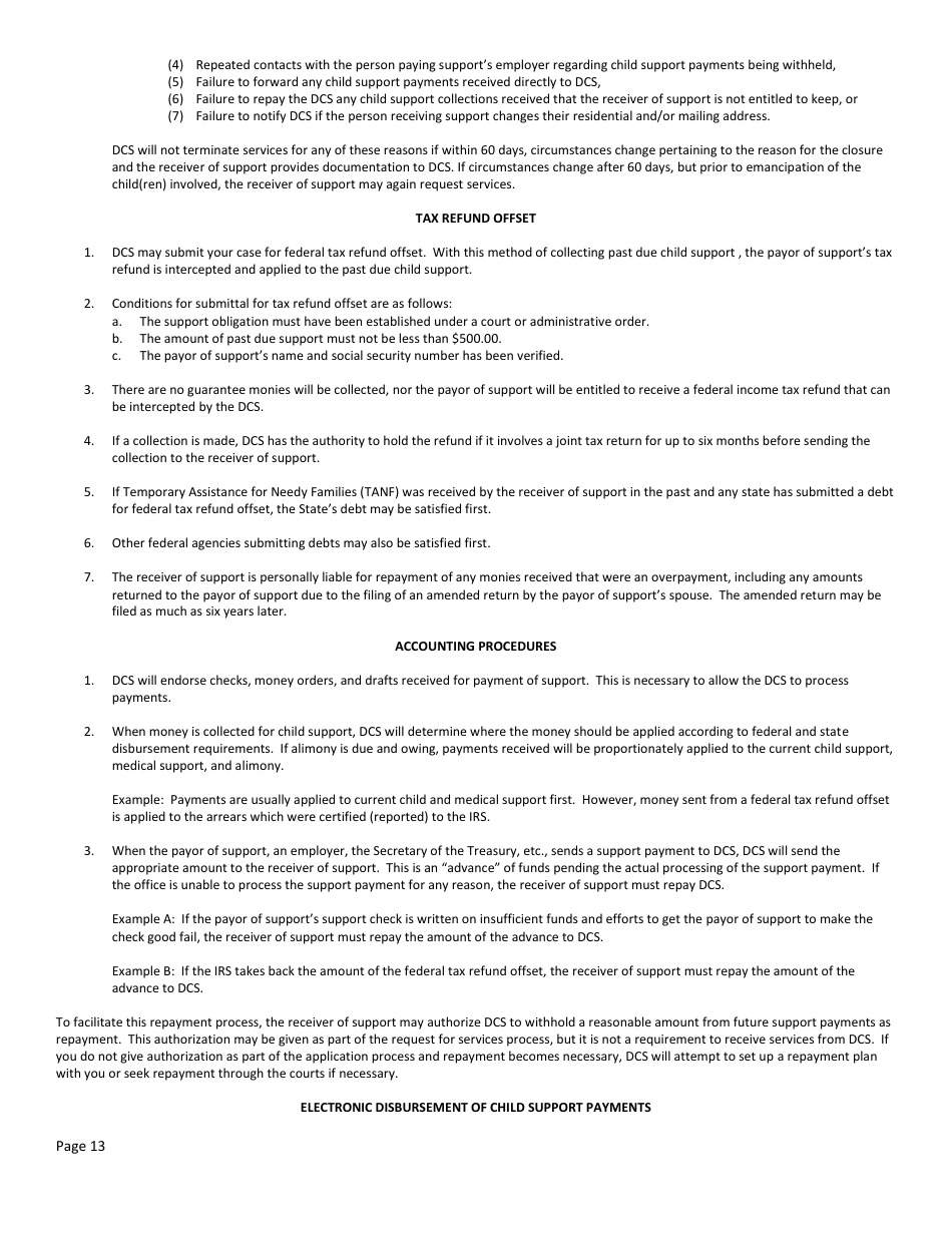 Form DSS-SE-408 Request for Child Support Services - South Dakota, Page 13