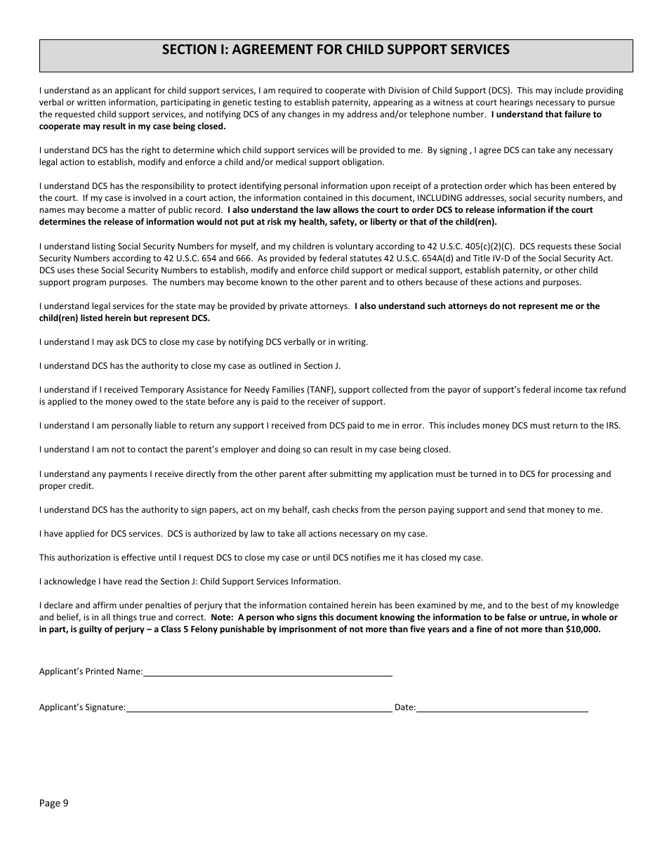 Form DSS-SE-408 Request for Child Support Services - South Dakota, Page 9