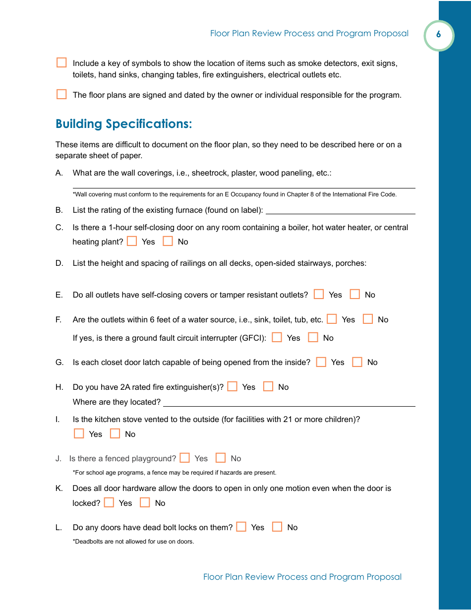 Form OLA-116 Floor Plan Review Process and Program Proposal - South Dakota, Page 8