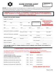 Document preview: Alarm Systems Agent Application - Arkansas