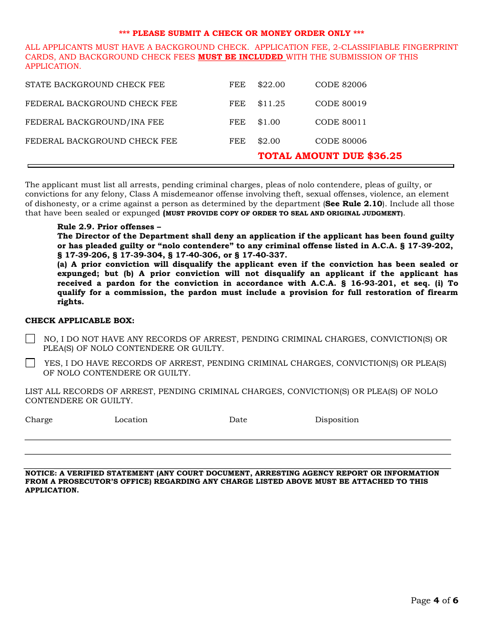 Alarm Systems Company Application - Arkansas, Page 4