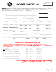 Document preview: Employee Transfer Form - Arkansas